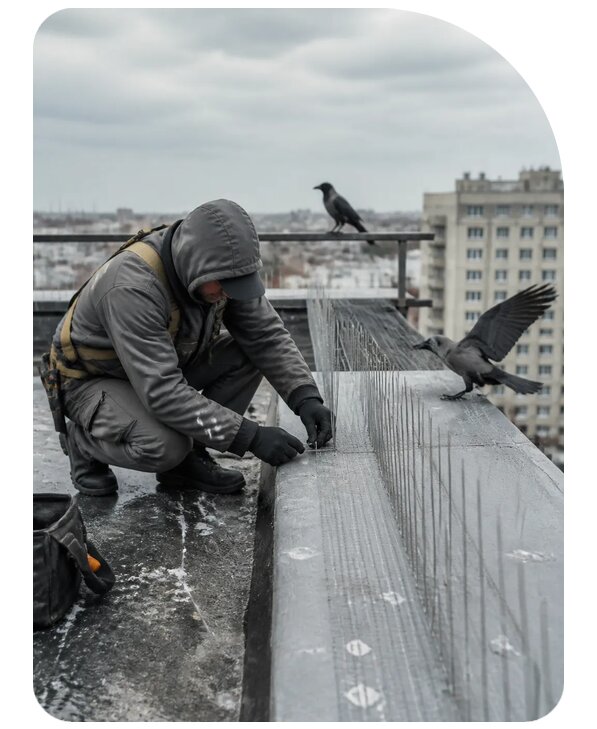 Защита от ворон под ключ в Спасске-Дальнем по цене от 5174 р. | Сенат-Спс